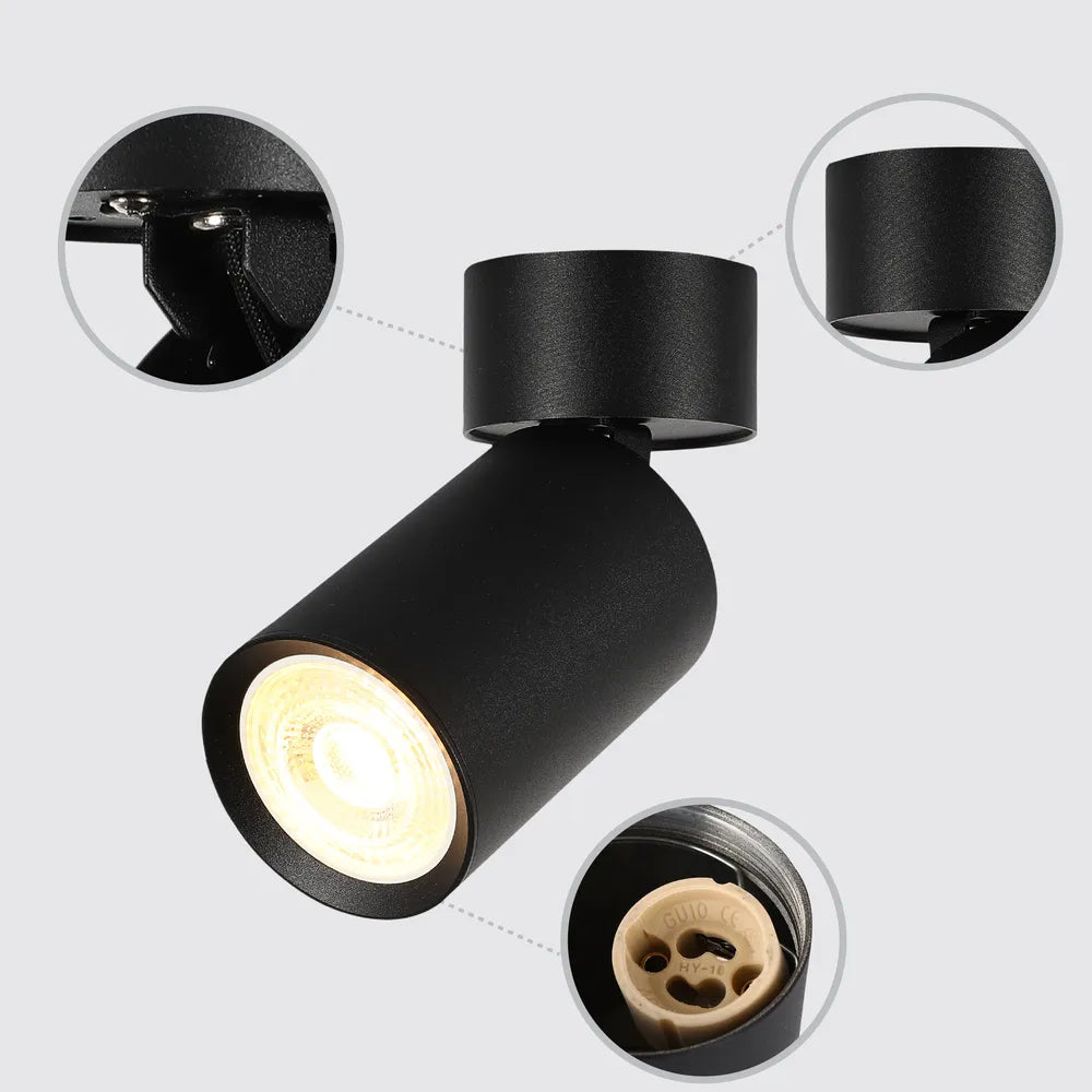 Detalles del Foco de Superficie Empotrado GU10 Rotable y Basculante-172-03025
