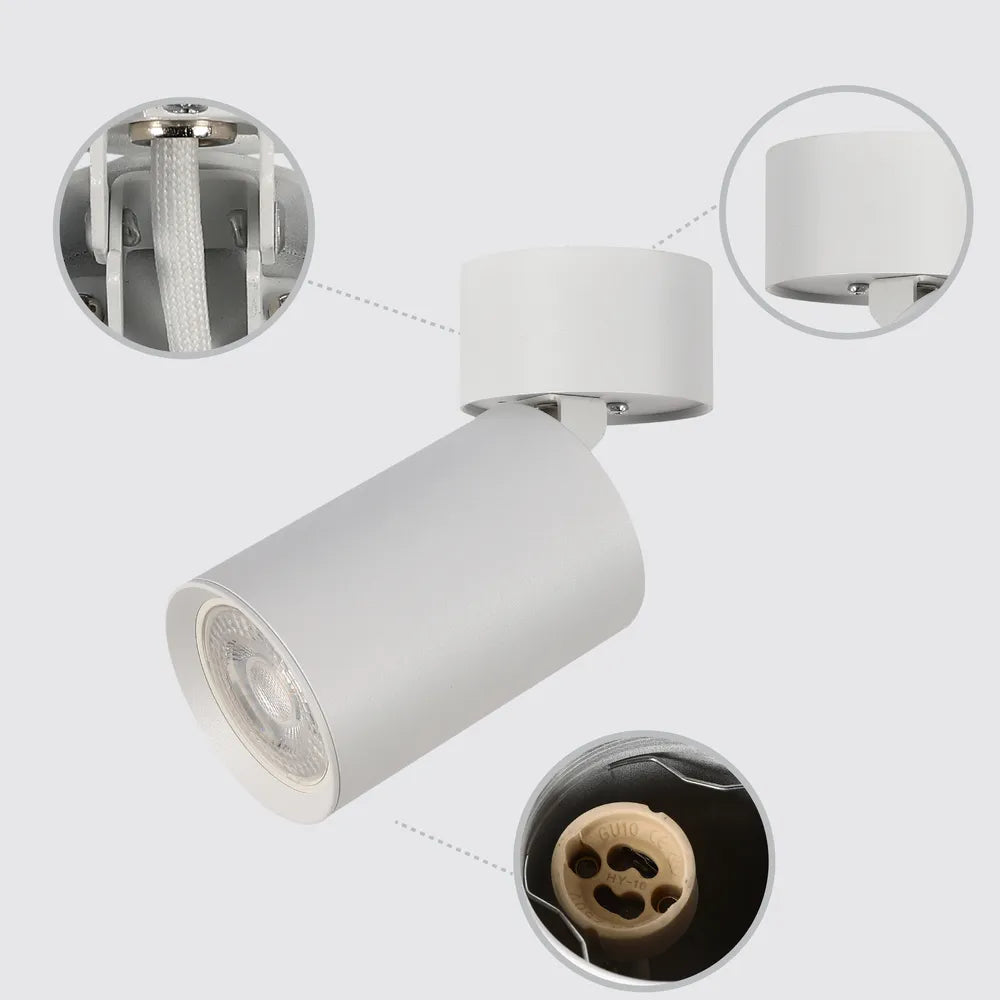Detalles del Downlight de Superficie Giratorio y Orientable GU10-172-03027