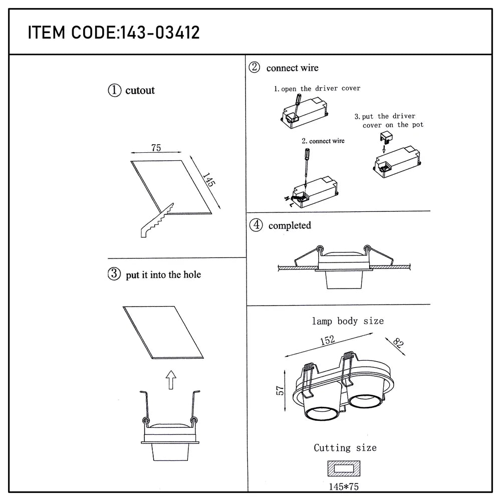 Manual de usuario para el Downlight de LED Empotrado con Gimbal Ajustable Sentinel-143-03412