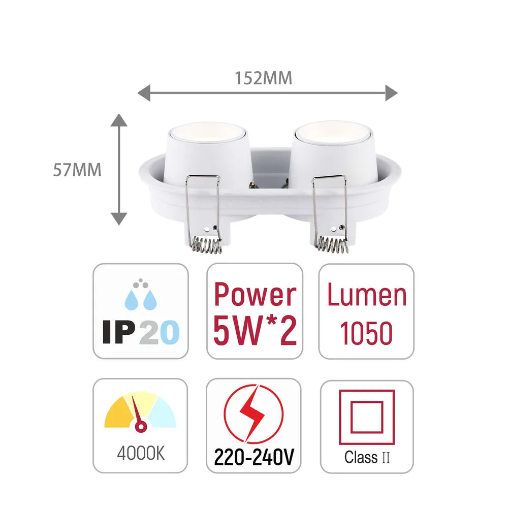 Tamaño y especificaciones técnicas del Downlight LED empotrado con cardán ajustable Sentinel-143-03414