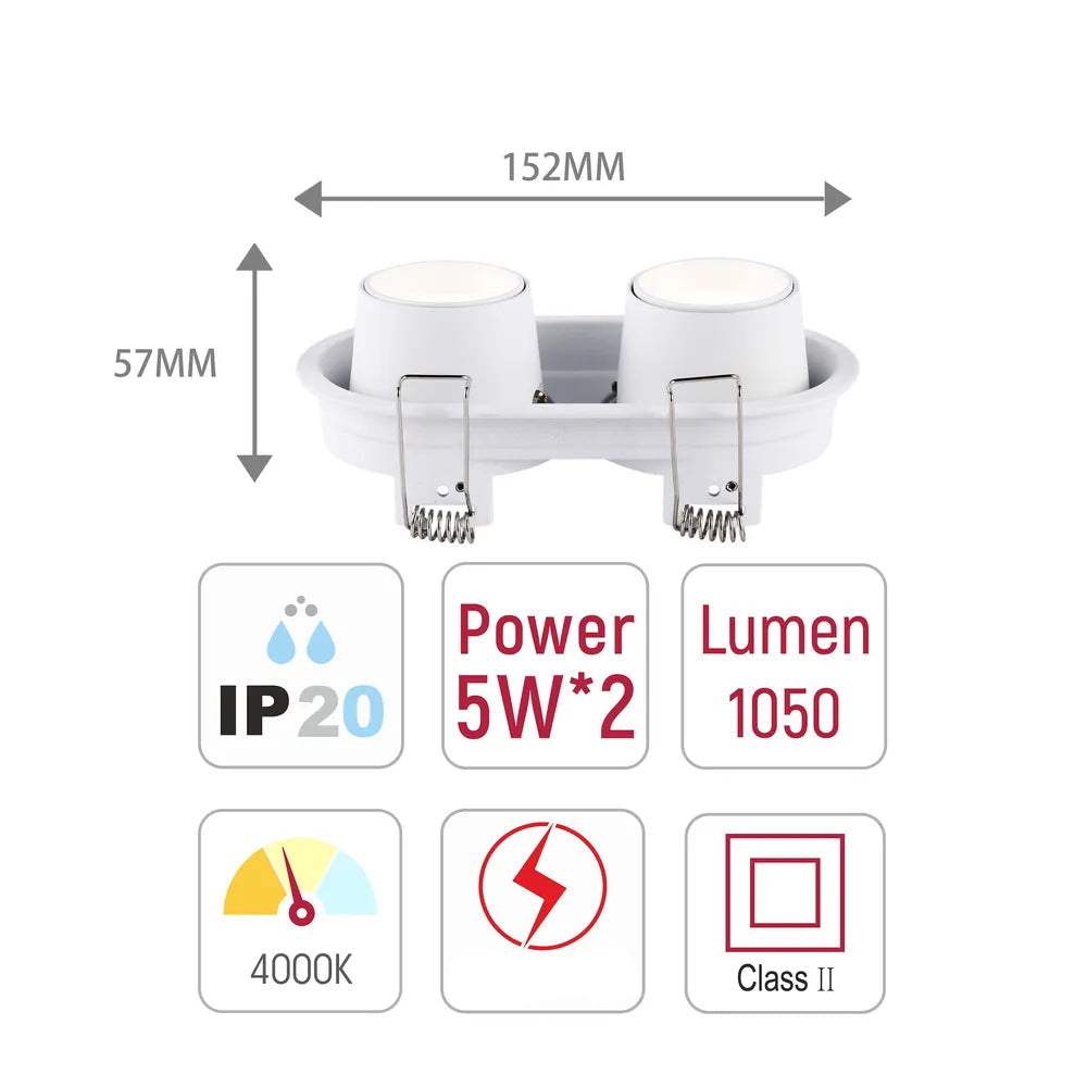 Tamaño y especificaciones técnicas del Downlight LED empotrado con cardán ajustable Sentinel-143-03414
