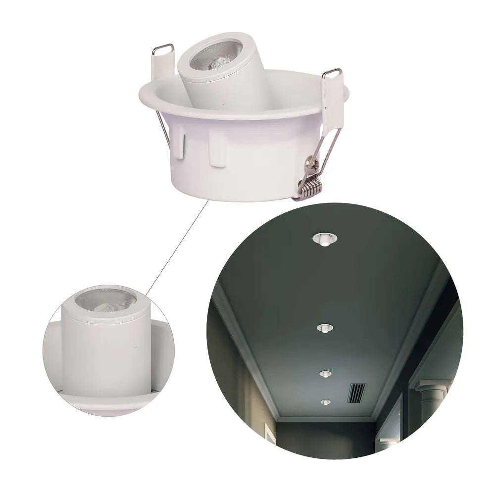 Plano cercano del Downlight LED empotrado con cardán ajustable Sentinel Compact -143-03418