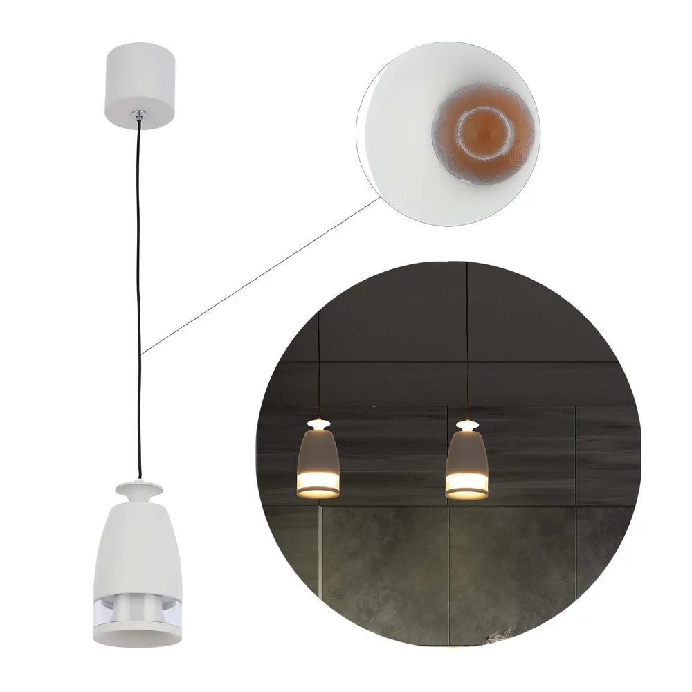 Plano cerrado del Aplique Colgante LED Sentinel con Difusor de Anillo de Policarbonato 7W Blanco Cálido-150-19078