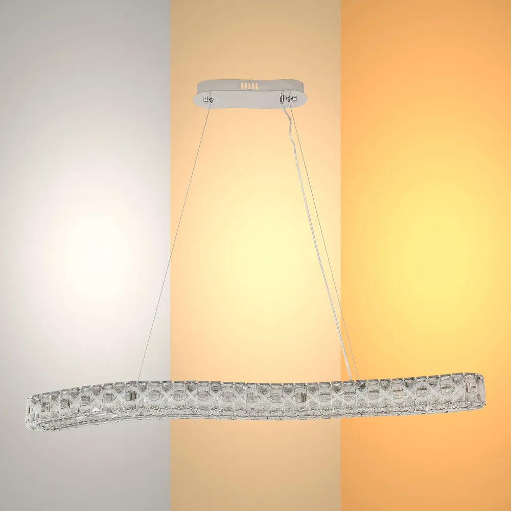Lámpara de Araña de Cristal TEKLED Serpentine Cristal Helix LED Colgante 80W--159-18348