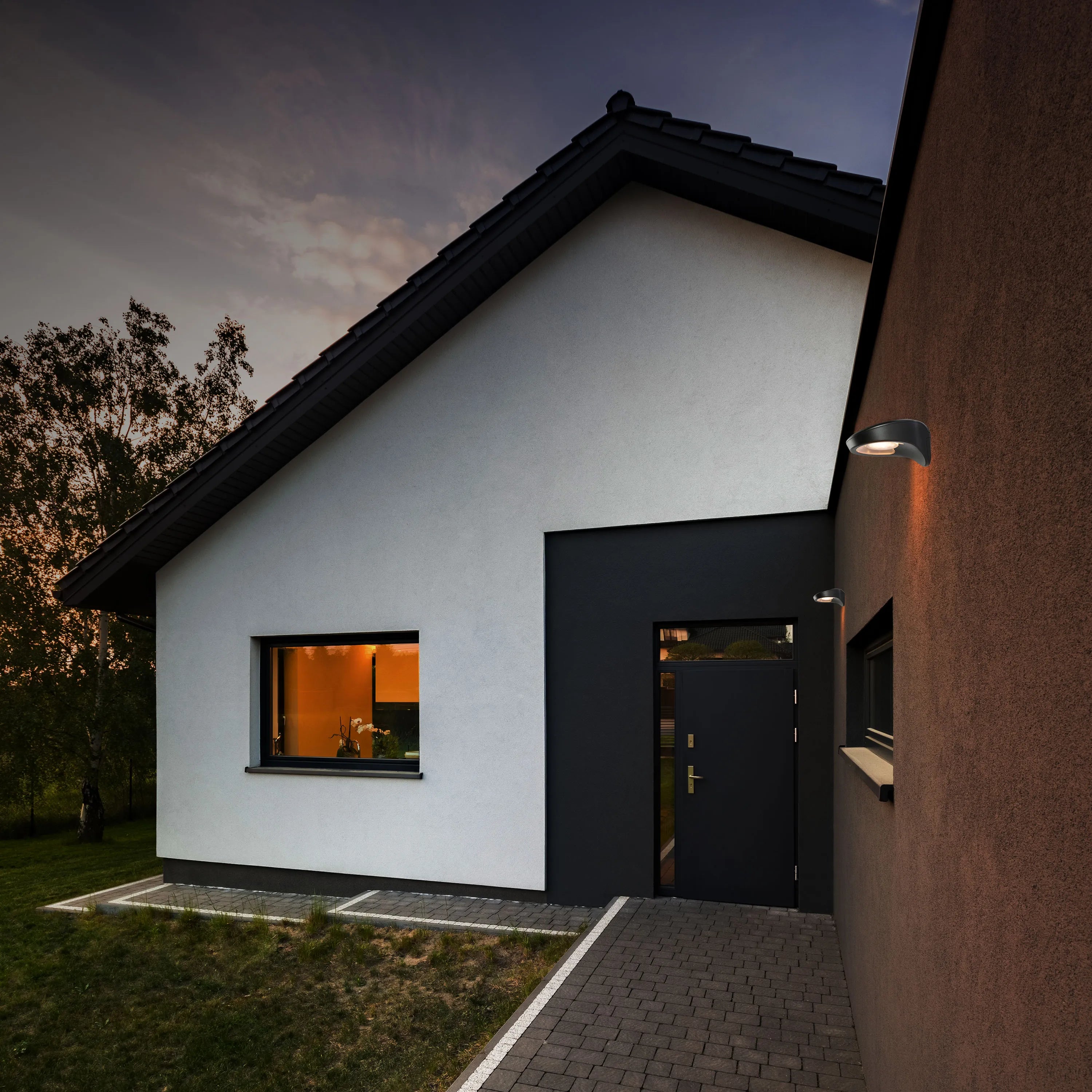 Aplique de Pared LED Curvo con Energía Solar, Sensor de Movimiento, 3000K Blanco Cálido, Recargable para Uso Exterior, Luz de Seguridad Solar con Sensor, TEKLED