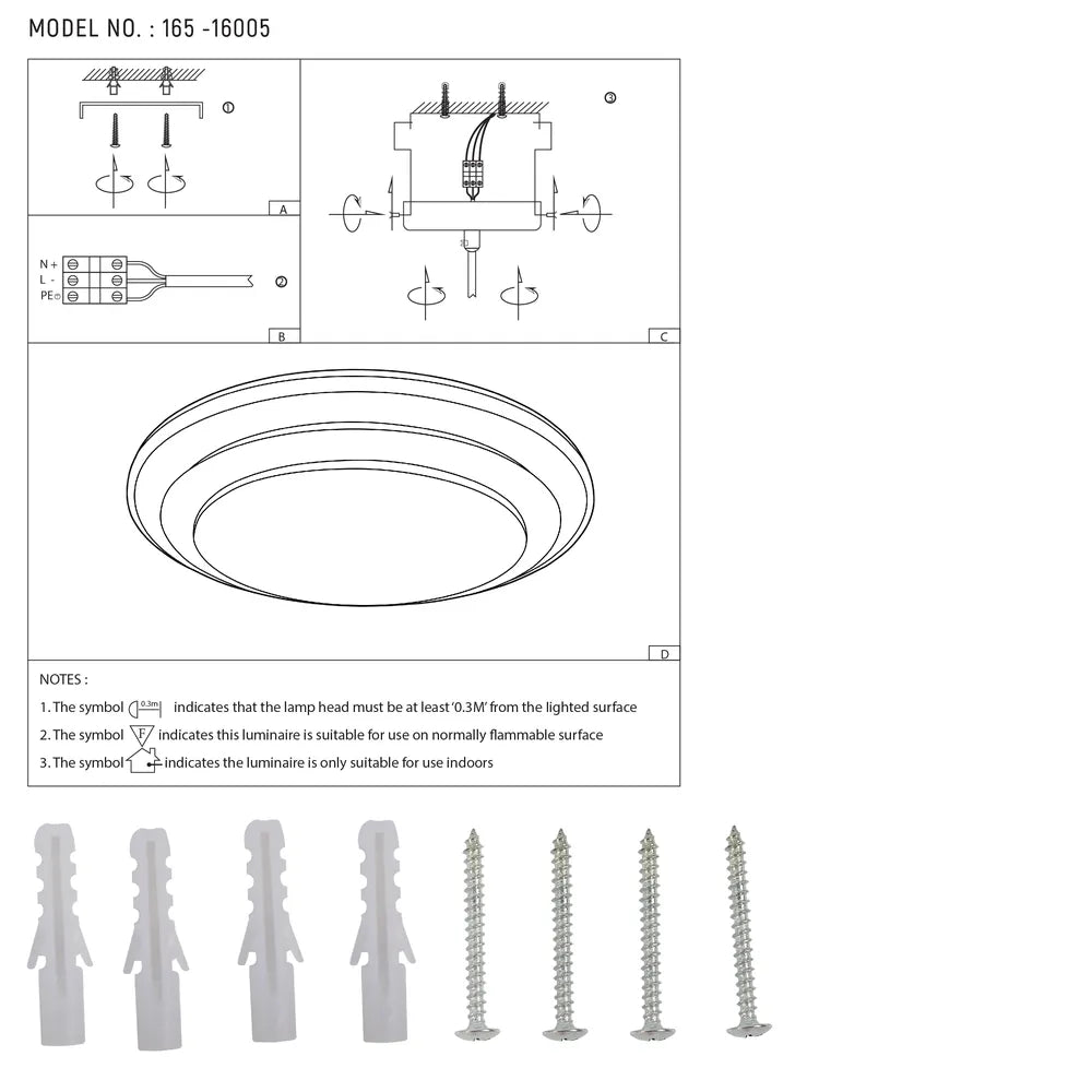 User manual for Step LED Flush Ceiling Light Blue D500 6000K/4000K/3000K 42Wx2(TEKLED)-165-16005