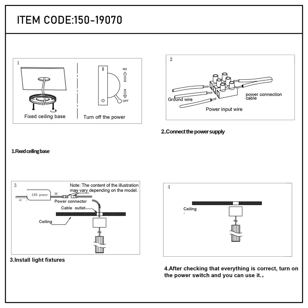 Manual del usuario para Downlight LED colgante Trumpet 5W Blanco Cálido con Interior Dorado-150-19070
