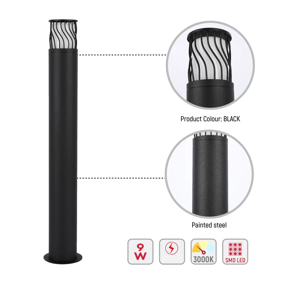 Detalles de la Luz de Bolardo LED de Camino Twilight Wave-257-03062