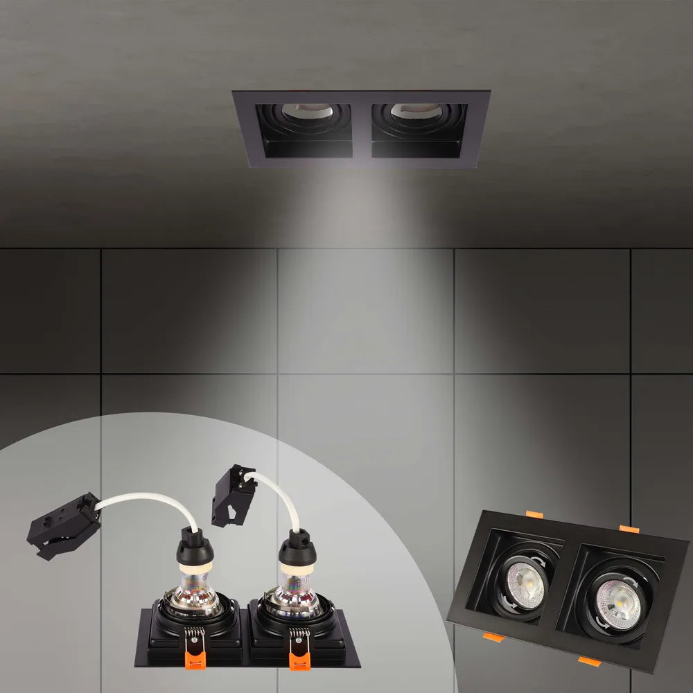 Detalles del Downlight Cuadrado Inclinable GU10 Valiant-143-03442