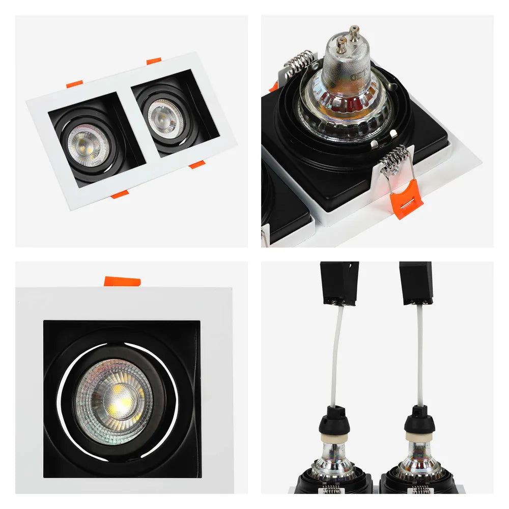 Detalles del Foco Empotrable Cuadrado Basculante GU10 Valiant-143-03444