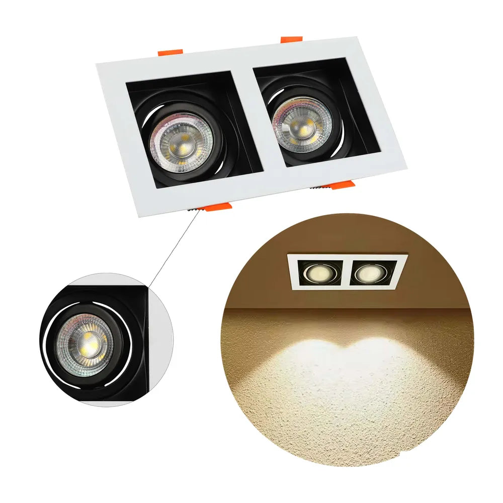 Plano cerrado del Downlight Cuadrado Basculante GU10 Valiant-143-03444