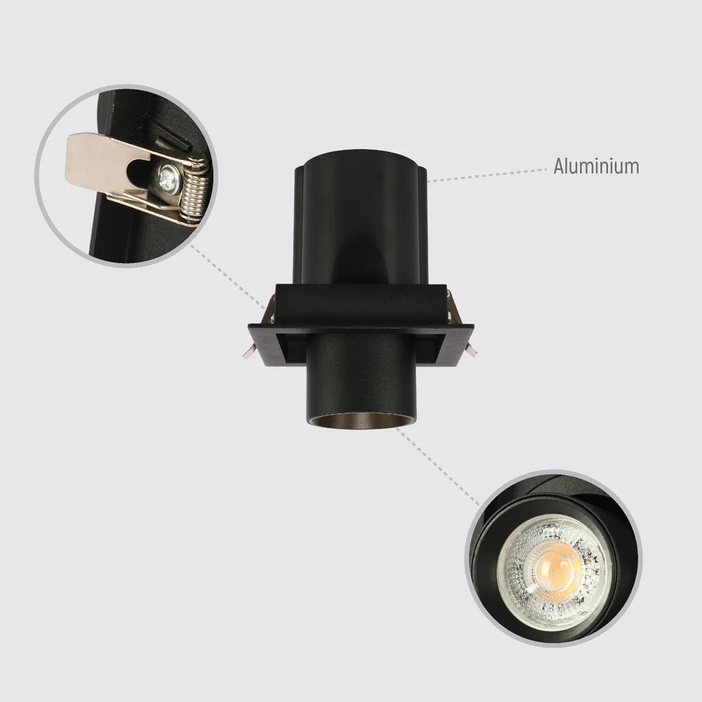 Detalles del Foco de Riel Empotrable Rebatible Vortex-172-03146