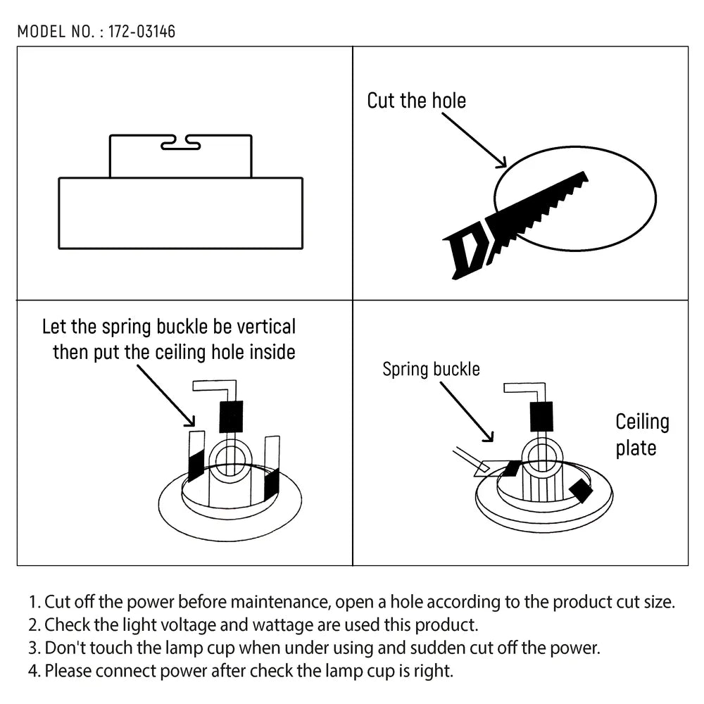 Manual de usuario para el Foco Giratorio Retráctil Empotrado Vortex-172-03146