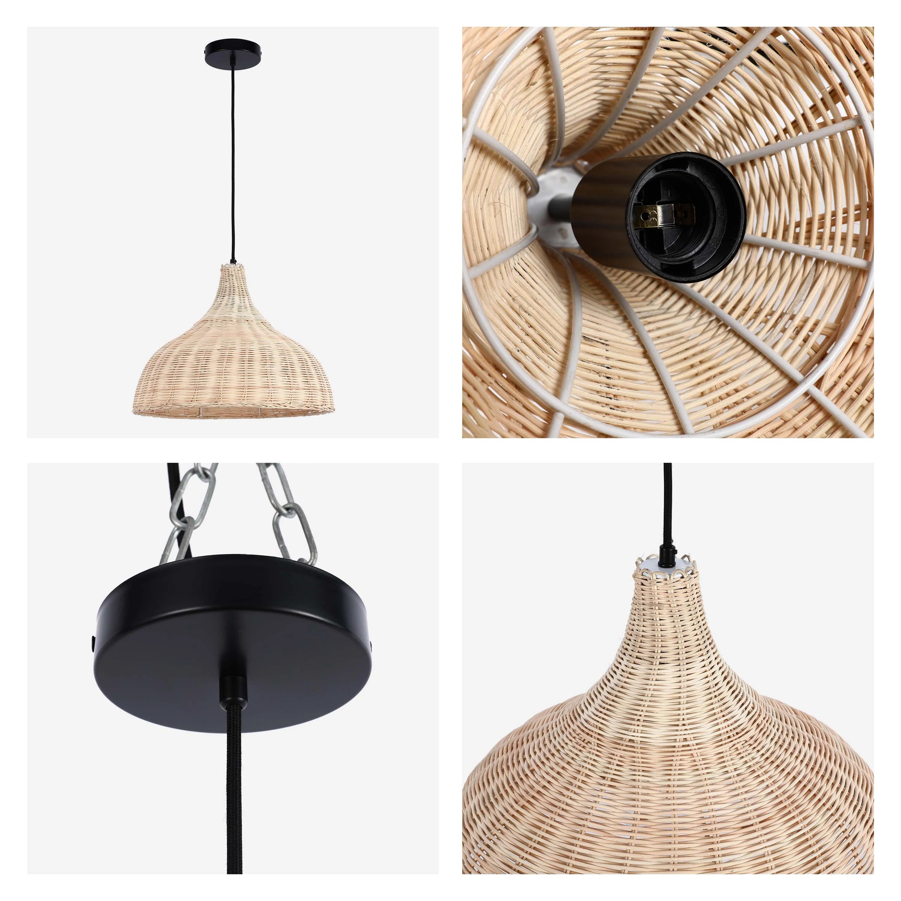 Colección de lámparas colgantes tejidas - Cuerda, bambú y madera
