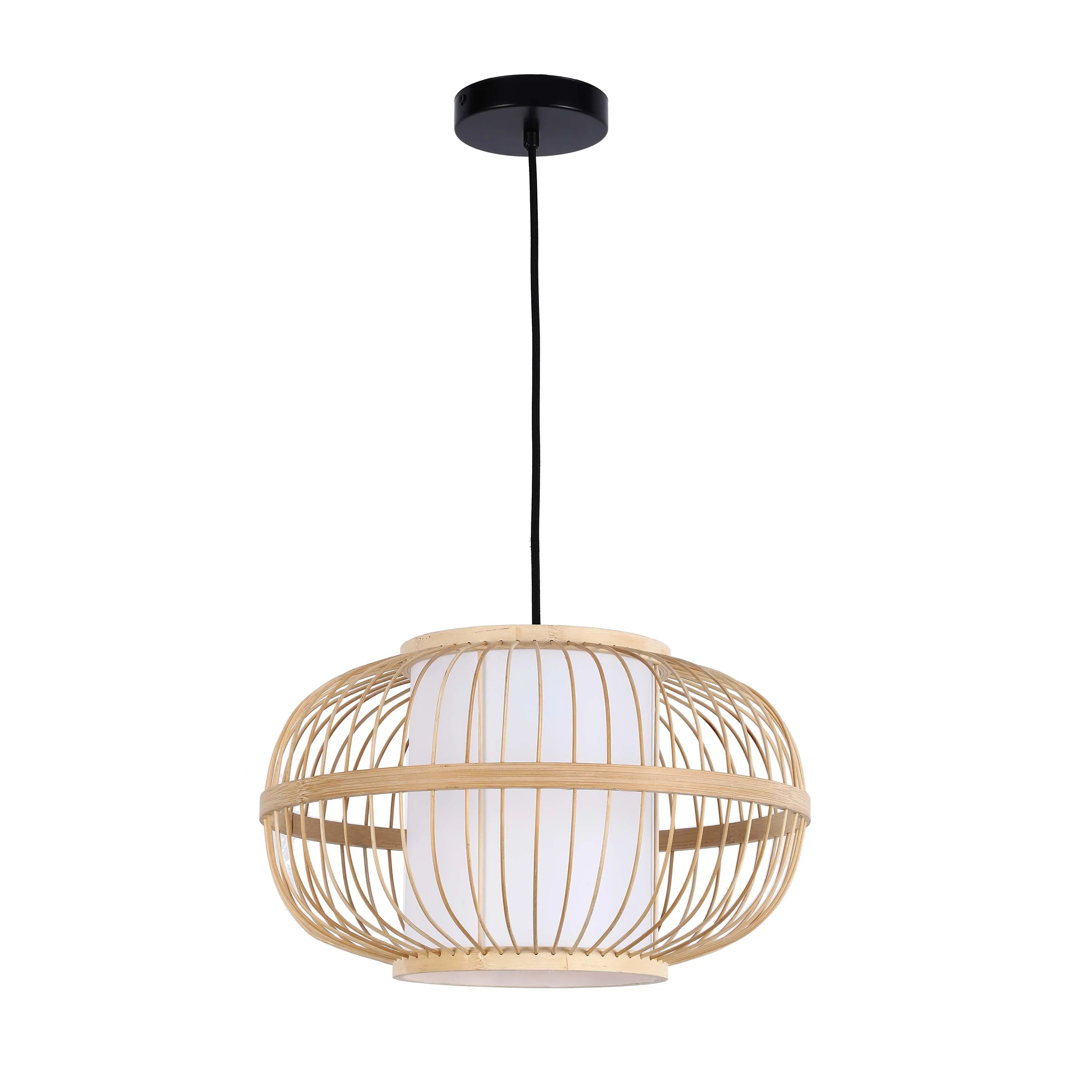 Colección de lámparas colgantes tejidas - Cuerda, bambú y madera