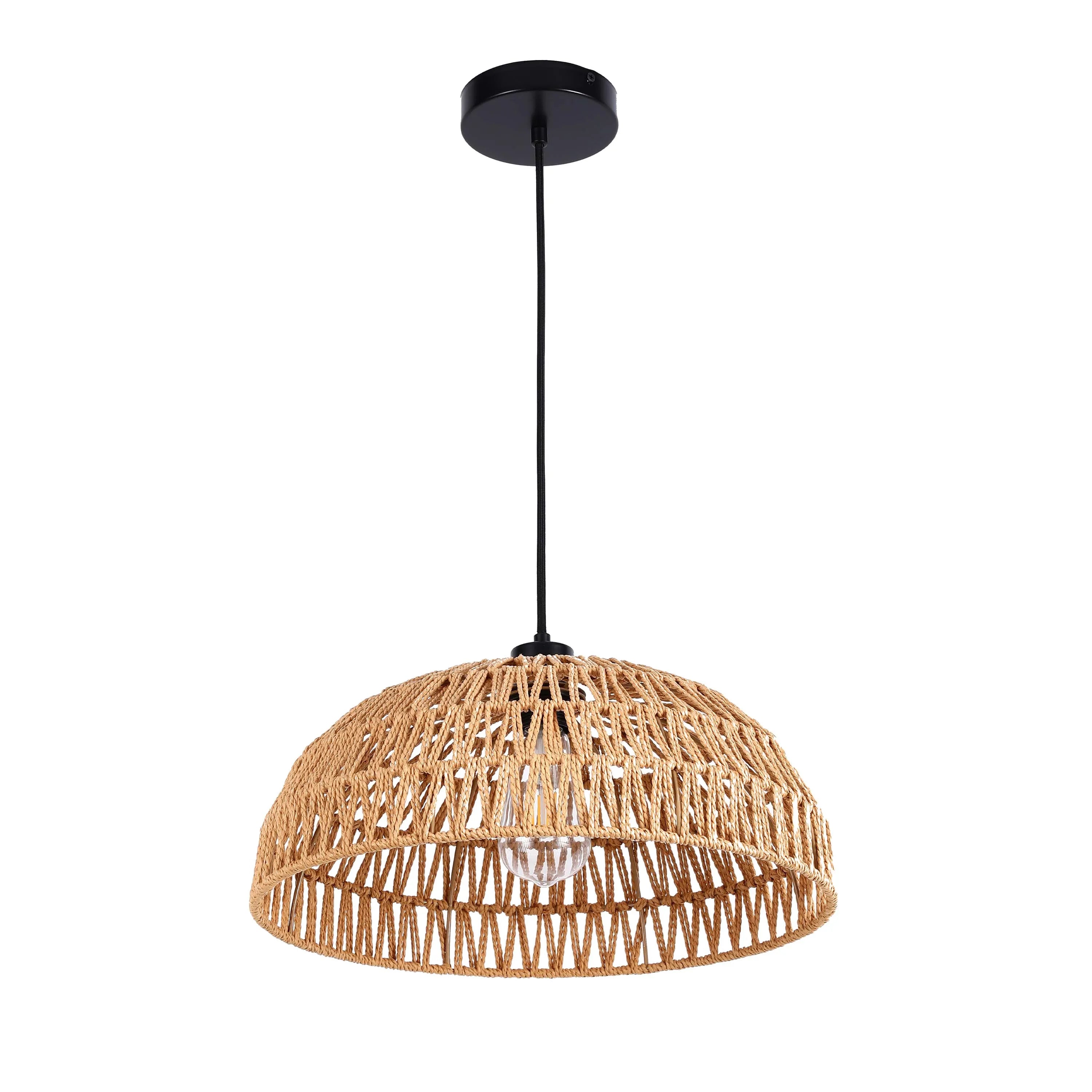 Colección de lámparas colgantes tejidas - Cuerda, bambú y madera