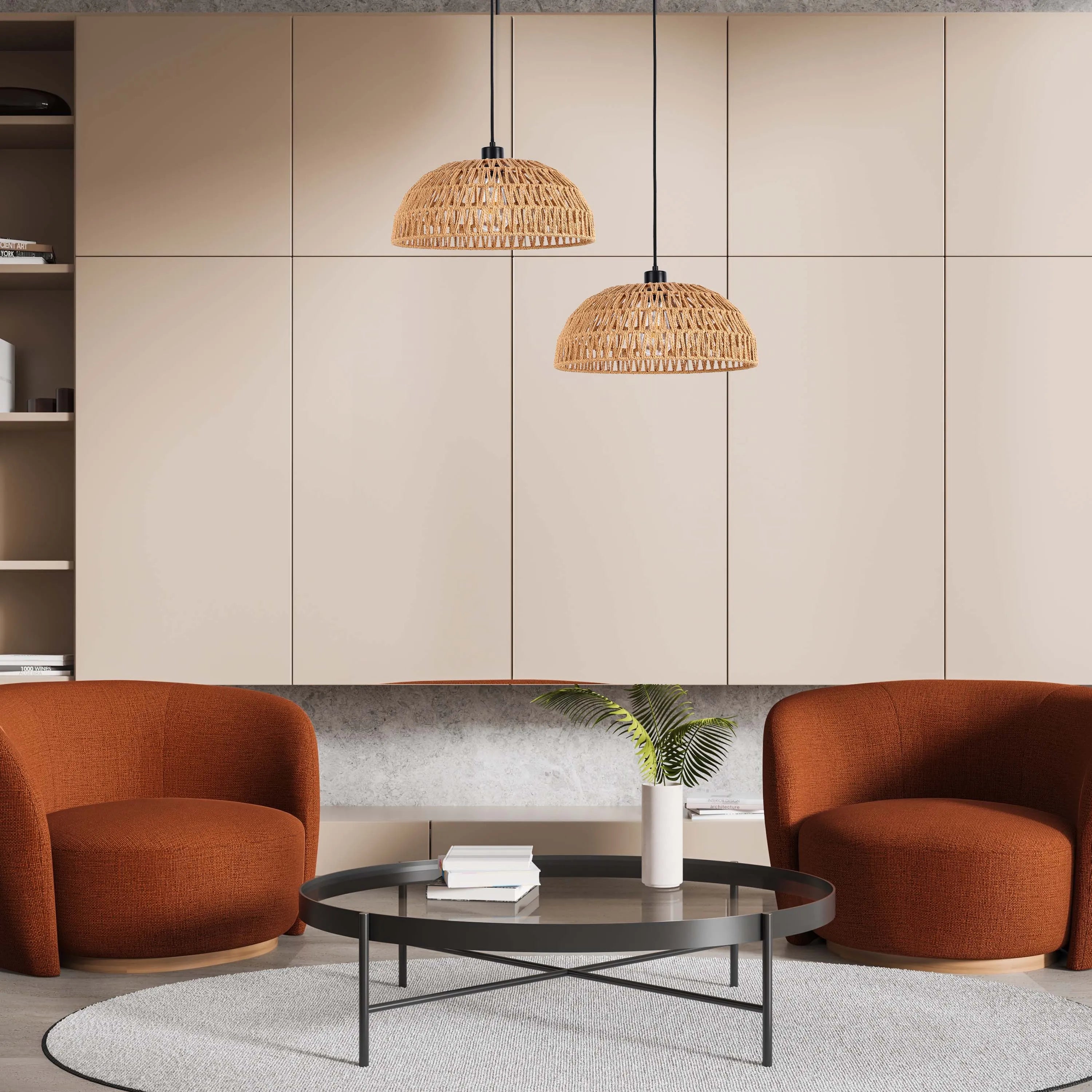 Colección de lámparas colgantes tejidas - Cuerda, bambú y madera