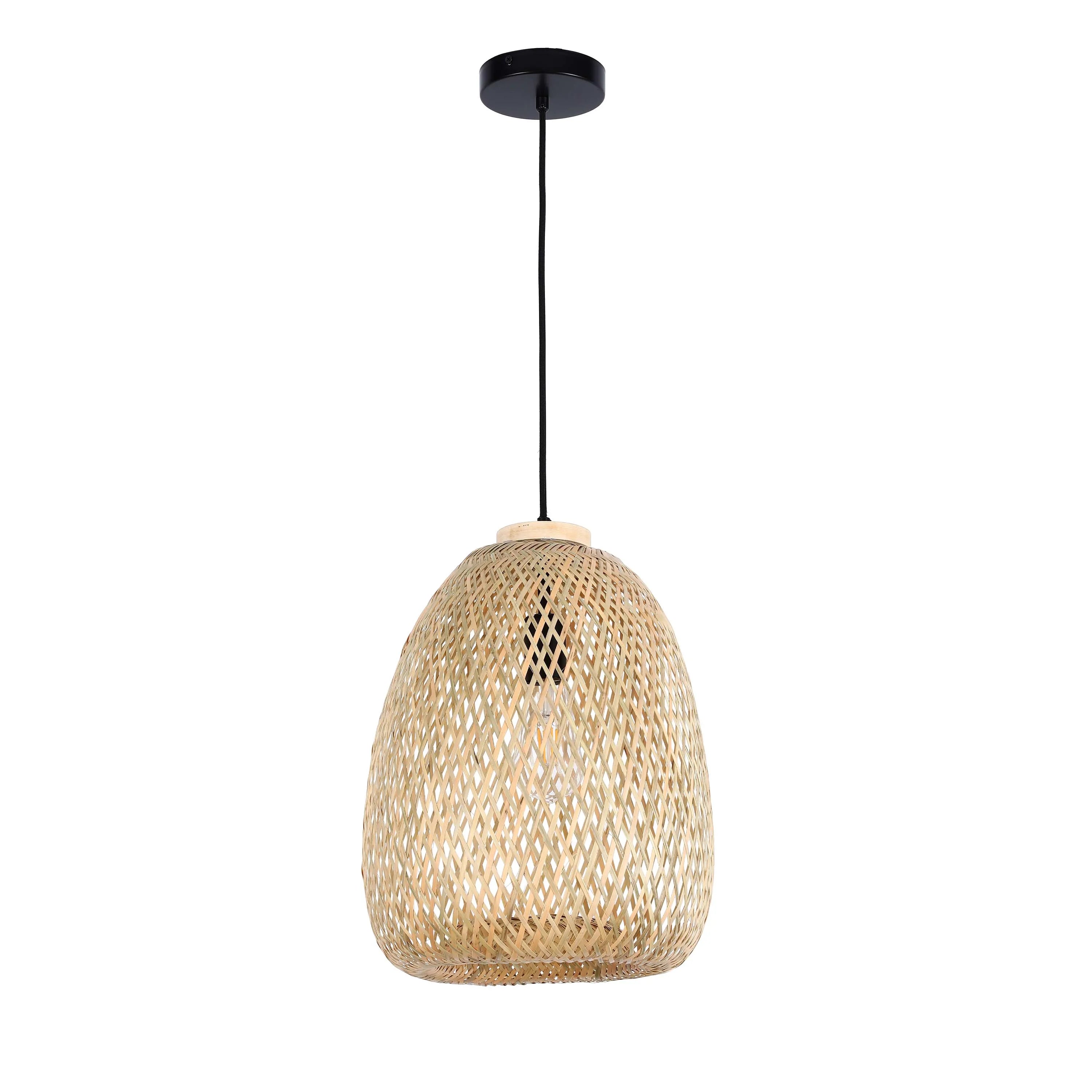 Colección de lámparas colgantes tejidas - Cuerda, bambú y madera