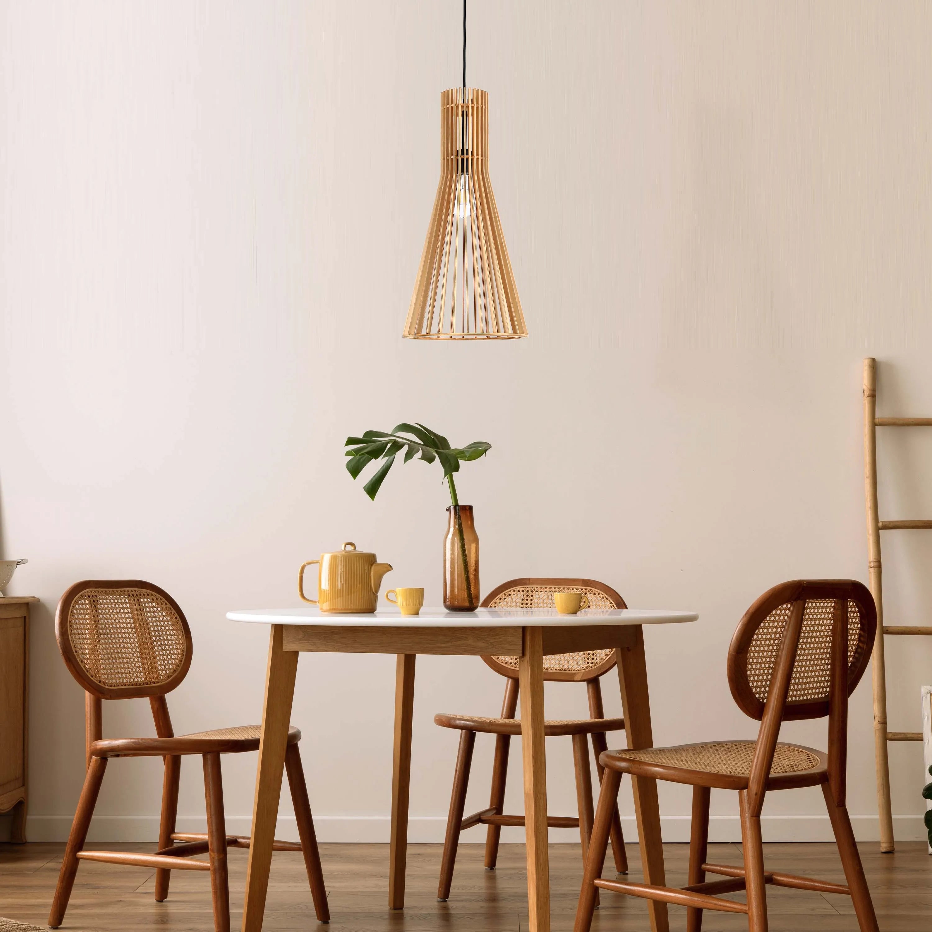 Colección de lámparas colgantes tejidas - Cuerda, bambú y madera
