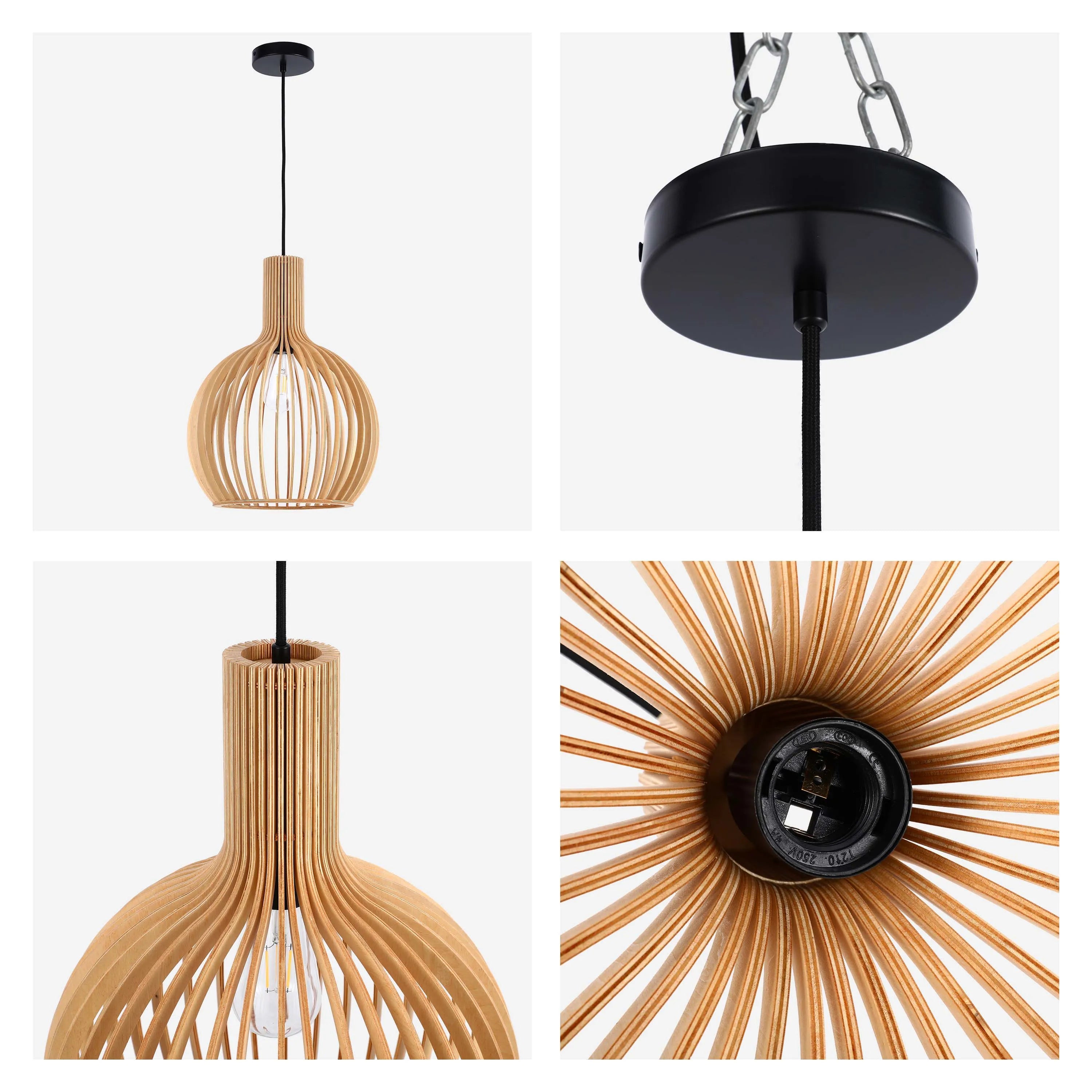 Colección de lámparas colgantes tejidas - Cuerda, bambú y madera