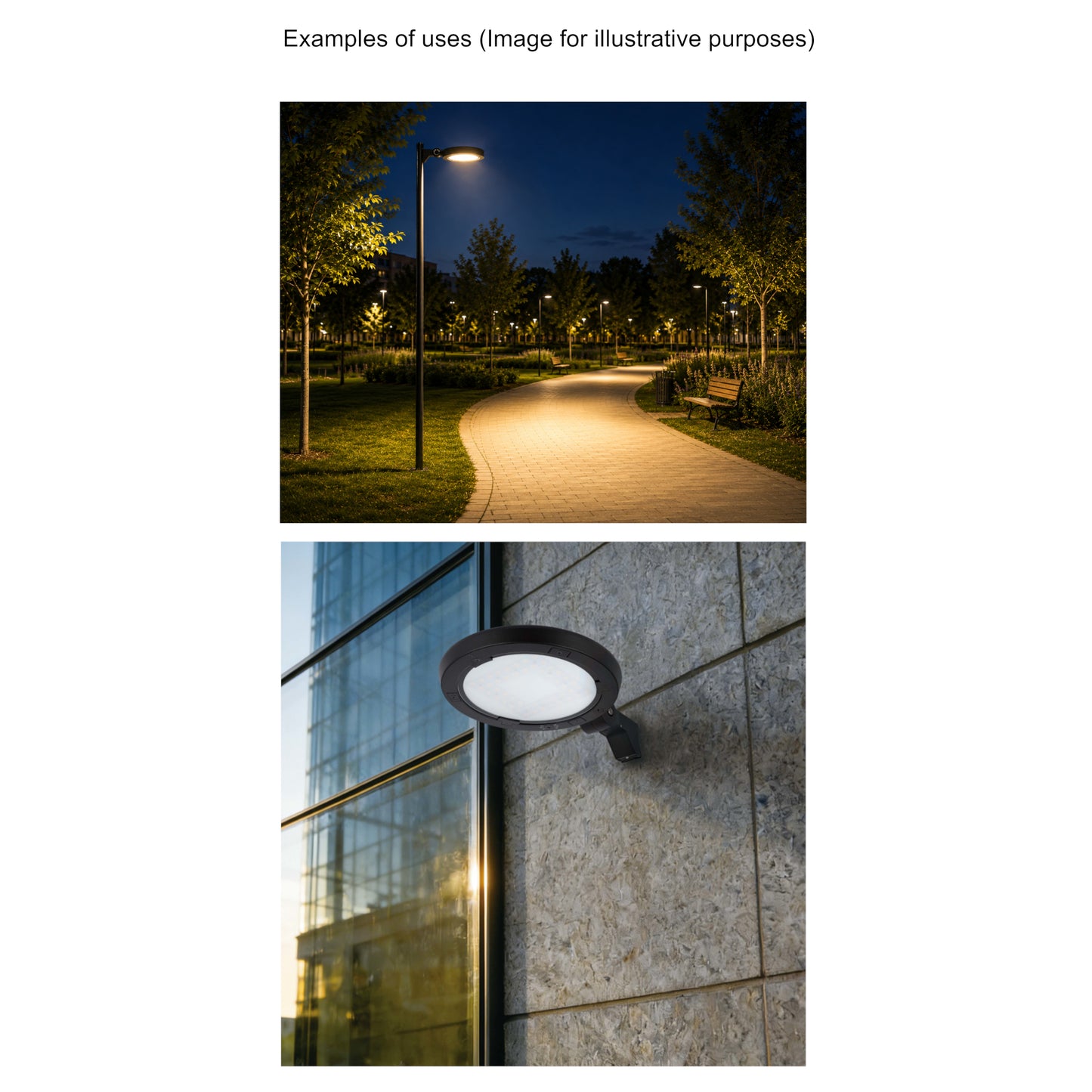 Aplique LED para poste y pared de exteriores, seleccionable entre 60W, 80W y 100W, con 3 temperaturas de color.