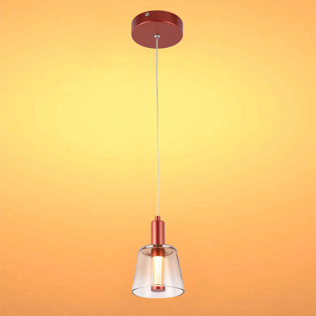 Lámpara LED Lampara Colgante J wattsD0344-1B Burgundy 3 watts 3000K