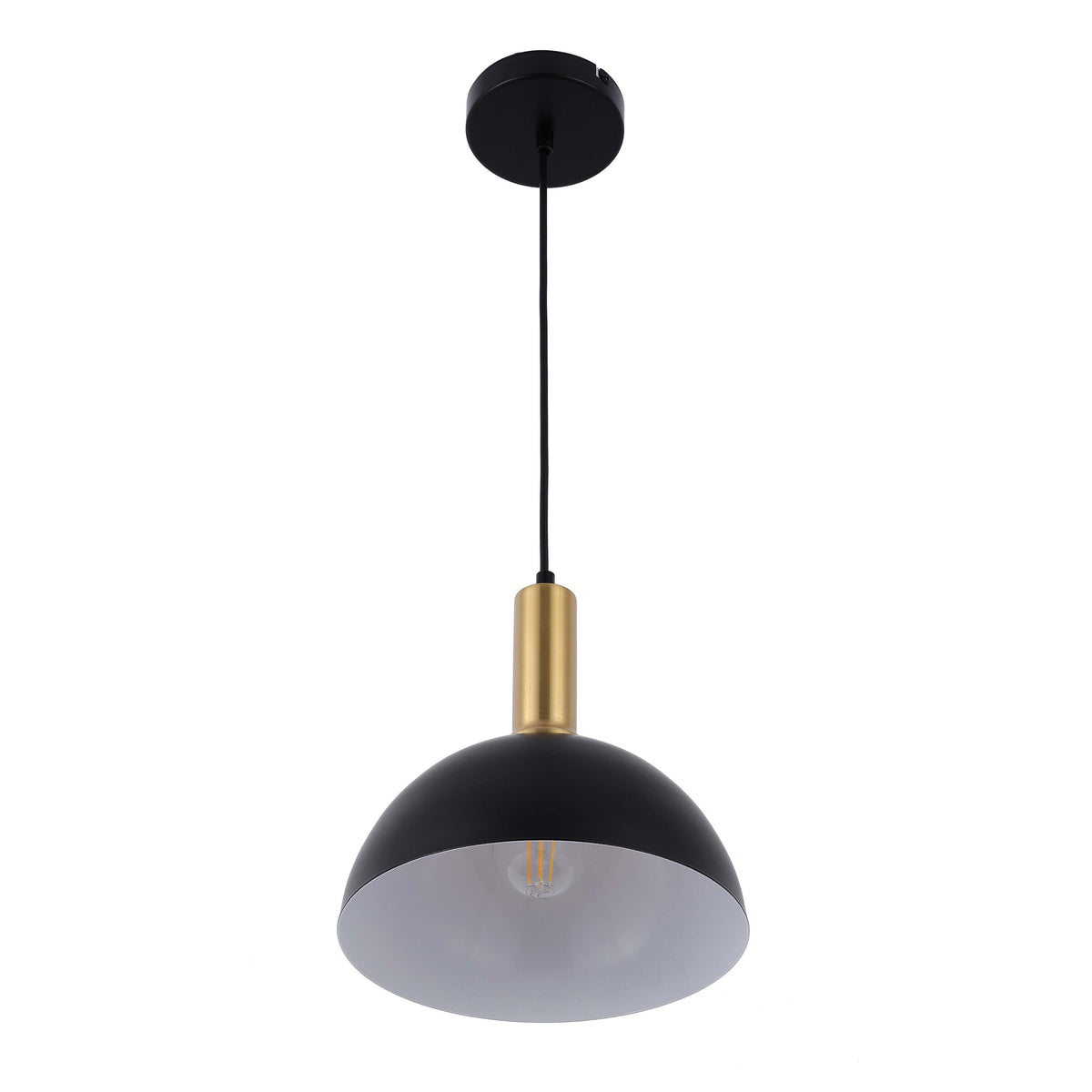 Lámpara colgante de techo moderna de latón negro, altura regulable, casquillo E27.