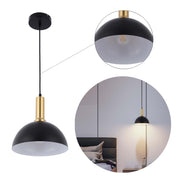 Lámpara colgante de techo moderna de latón negro, altura regulable, casquillo E27.