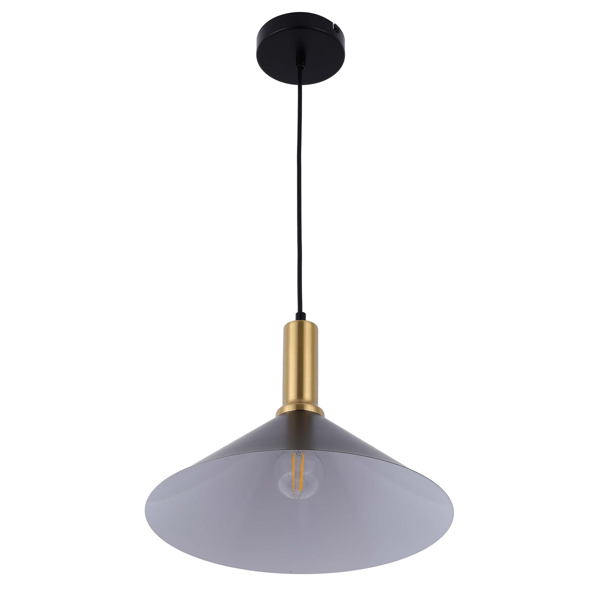Lámpara colgante de techo moderna de latón negro, altura regulable, casquillo E27.