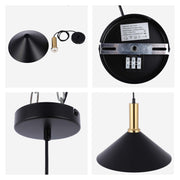 Lámpara colgante de techo moderna de latón negro, altura regulable, casquillo E27.