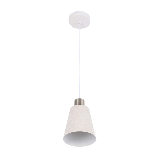 Lámpara colgante moderna de cono blanco moteado y bronce antiguo, E27, 1/3/5 luces