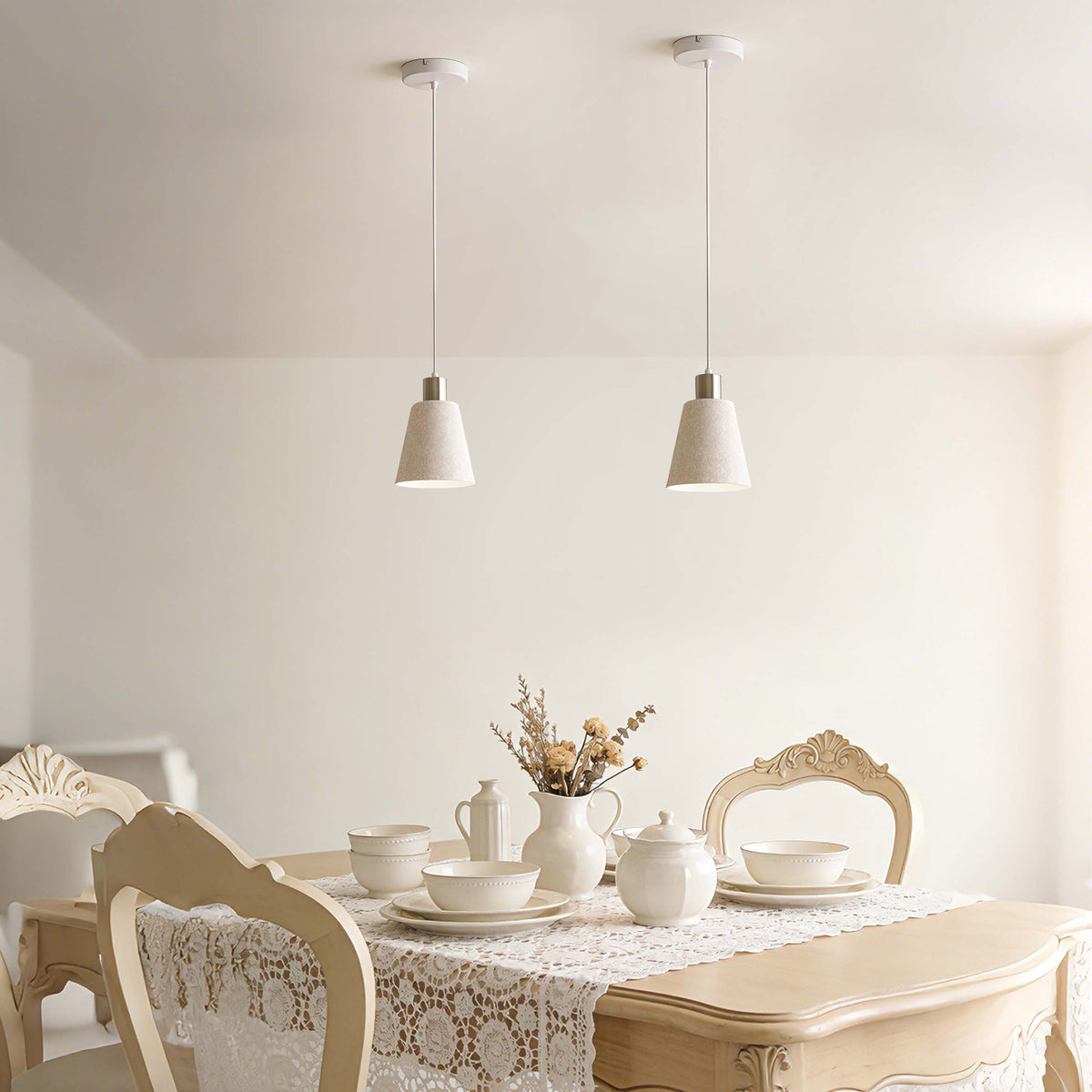 Lámpara colgante moderna de cono blanco moteado y bronce antiguo, E27, 1/3/5 luces