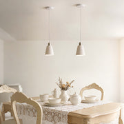 Lámpara colgante moderna de cono blanco moteado y bronce antiguo, E27, 1/3/5 luces