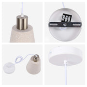 Lámpara colgante moderna de cono blanco moteado y bronce antiguo, E27, 1/3/5 luces