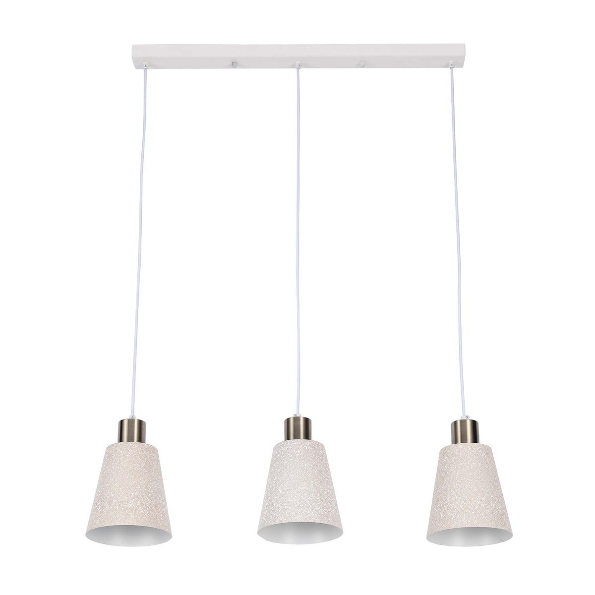 Lámpara colgante moderna de cono blanco moteado y bronce antiguo, E27, 1/3/5 luces