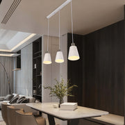 Lámpara colgante moderna de cono blanco moteado y bronce antiguo, E27, 1/3/5 luces