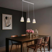 Lámpara colgante moderna de cono blanco moteado y bronce antiguo, E27, 1/3/5 luces
