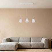 Lámpara colgante moderna de cono blanco moteado y bronce antiguo, E27, 1/3/5 luces