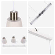 Lámpara colgante moderna de cono blanco moteado y bronce antiguo, E27, 1/3/5 luces
