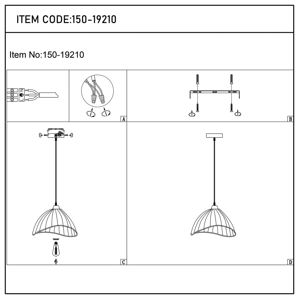 Lámpara colgante bohemia asimétrica con pantalla de lino beige y detalles negros, E27