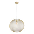 Lámpara colgante moderna de globo y malla metálica dorada, E27, 40/48 cm