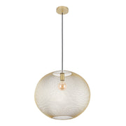 Lámpara colgante moderna de globo y malla metálica dorada, E27, 40/48 cm