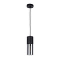 Lámpara colgante moderna de cilindro de vidrio ahumado, 1/4 luces E27