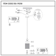 Lámpara colgante industrial de malla cilíndrica, 1/4 luces E27 regulables