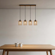 Lámpara colgante industrial de malla cilíndrica, 1/4 luces E27 regulables