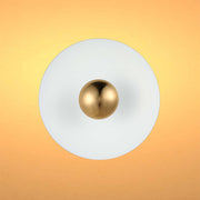 Aplique LED moderno circular con detalle dorado, blanco/rosa/azul, 6W, 3000K