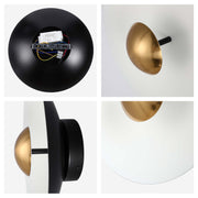 Aplique LED moderno circular con detalle dorado, blanco/rosa/azul, 6W, 3000K