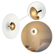 Aplique LED moderno circular con detalle dorado, blanco/rosa/azul, 6W, 3000K