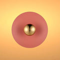 Aplique LED moderno circular con detalle dorado, blanco/rosa/azul, 6W, 3000K