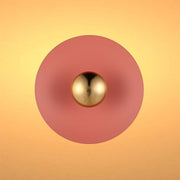 Aplique LED moderno circular con detalle dorado, blanco/rosa/azul, 6W, 3000K